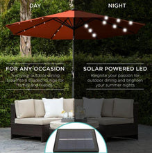 Load image into Gallery viewer, 10 Ft Umbrella with Solar Powered LED Lights Patio and Easy Tilt - Adler's Store