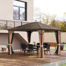 Load image into Gallery viewer, 10 x 12 Ft Hard Top Aluminum Gazebo with Curtains and Mesh Screens - Adler&#39;s Store