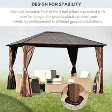 Load image into Gallery viewer, 10 x 12 Ft Hard Top Aluminum Gazebo with Curtains and Mesh Screens - Adler&#39;s Store