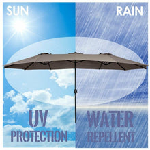 Load image into Gallery viewer, 15 FT Double Sided Patio Umbrella Twin UV Shelter Canopy - Adler's Store