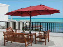 Load image into Gallery viewer, 15 FT Double Sided Patio Umbrella Twin UV Shelter Canopy - Adler's Store