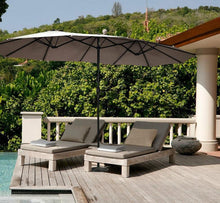 Load image into Gallery viewer, 15 FT Double Sided Patio Umbrella Twin UV Shelter Canopy - Adler's Store