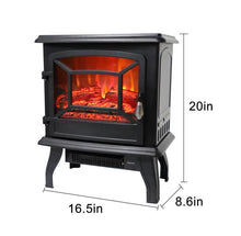 Load image into Gallery viewer, 1500W Electric Standing Fireplace Realistic Fire Flame - Adler's Store