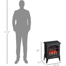 Load image into Gallery viewer, 18 Inch Electric Fireplace 750W/1500W Heater with Realistic Flames and Logs - Adler's Store