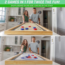 Load image into Gallery viewer, 2 in 1 Table Top Shuffleboard and Curling Board Games with Sliding Pucks - Adler's Store