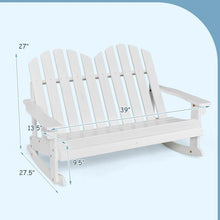 Load image into Gallery viewer, 2-Person Outdoor Wooden Kids Adirondack Rocking Chair with Slatted Seat and High Backrest - Adler's Store