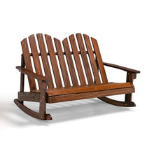 Load image into Gallery viewer, 2-Person Outdoor Wooden Kids Adirondack Rocking Chair with Slatted Seat and High Backrest - Adler's Store