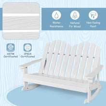 Load image into Gallery viewer, 2-Person Outdoor Wooden Kids Adirondack Rocking Chair with Slatted Seat and High Backrest - Adler's Store