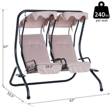 Load image into Gallery viewer, 2 Person Steel Patio Swing with Canopy - Adler's Store
