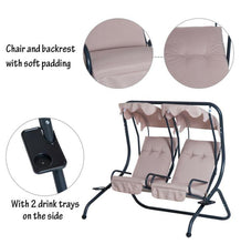 Load image into Gallery viewer, 2 Person Steel Patio Swing with Canopy - Adler's Store