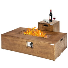 Load image into Gallery viewer, 2 Piece Rustic Style 48 Inch 50K BTU Fire Pit Table Set with 20 Gallon Tank Side Table - Adler's Store