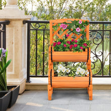 Load image into Gallery viewer, 2-Tier Raised Wooden Garden Bed with 2 Cylindrical Barrel Planter Boxes and Trellis - Adler's Store