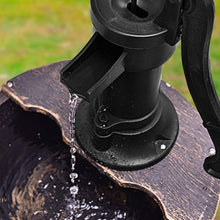 Load image into Gallery viewer, 2 Tiers Waterfall Rustic Barrel Fountain with Pump - Adler's Store
