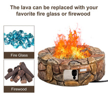 Load image into Gallery viewer, 28 Inch Propane Gas Fire Pit Patio Garden Volcanic Rock Finish with PVC Cover - Adler's Store