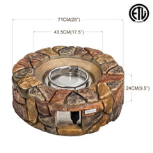 Load image into Gallery viewer, 28 Inch Propane Gas Fire Pit Patio Garden Volcanic Rock Finish with PVC Cover - Adler's Store