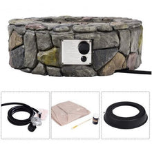 Load image into Gallery viewer, 28 Inch Propane Gas Fire Pit Patio Garden Volcanic Rock Finish with PVC Cover - Adler's Store