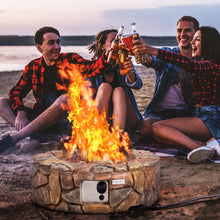 Load image into Gallery viewer, 28 Inch Propane Gas Fire Pit Patio Garden Volcanic Rock Finish with PVC Cover - Adler's Store