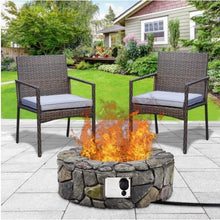 Load image into Gallery viewer, 28 Inch Propane Gas Fire Pit Patio Garden Volcanic Rock Finish with PVC Cover - Adler's Store