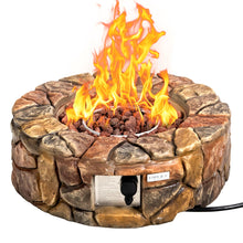 Load image into Gallery viewer, 28 Inch Propane Gas Fire Pit Patio Garden Volcanic Rock Finish with PVC Cover - Adler's Store