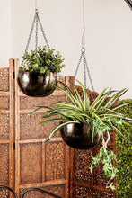 Load image into Gallery viewer, 2Pcs Modern Metallic Hanging Round Planter Set - Adler's Store