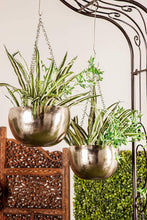 Load image into Gallery viewer, 2Pcs Modern Metallic Hanging Round Planter Set - Adler's Store