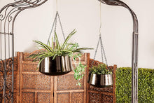 Load image into Gallery viewer, 2Pcs Modern Metallic Hanging Round Planter Set - Adler's Store