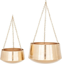 Load image into Gallery viewer, 2Pcs Modern Metallic Hanging Round Planter Set - Adler's Store
