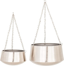 Load image into Gallery viewer, 2Pcs Modern Metallic Hanging Round Planter Set - Adler's Store