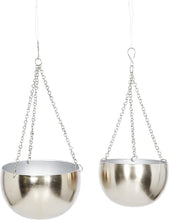 Load image into Gallery viewer, 2Pcs Modern Metallic Hanging Round Planter Set - Adler's Store