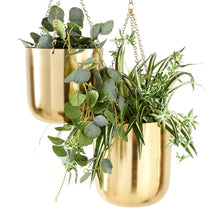 Load image into Gallery viewer, 2Pcs Modern Metallic Hanging Round Planter Set - Adler's Store