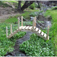 Load image into Gallery viewer, 3 Foot Cedar Wood Decorative Garden Arched Fairy Bridge with Side Rails - Adler's Store