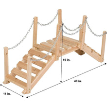 Load image into Gallery viewer, 3 Foot Cedar Wood Decorative Garden Arched Fairy Bridge with Side Rails - Adler's Store