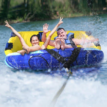 Load image into Gallery viewer, 3 Person Towable Tube for Boating Water Sports with Tow Rope and Air Pump - Adler's Store