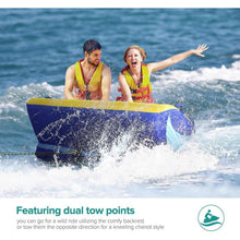 Load image into Gallery viewer, 3 Person Towable Tube for Boating Water Sports with Tow Rope and Air Pump - Adler's Store