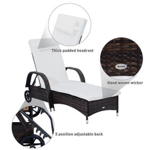 Load image into Gallery viewer, 3 Piece Adjustable Outdoor Wicker Lounge Chair Set - Adler's Store