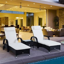 Load image into Gallery viewer, 3 Piece Adjustable Outdoor Wicker Lounge Chair Set - Adler's Store