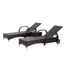Load image into Gallery viewer, 3 Piece Adjustable Outdoor Wicker Lounge Chair Set - Adler's Store