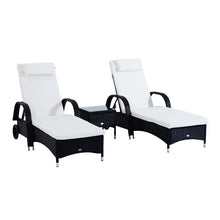 Load image into Gallery viewer, 3 Piece Adjustable Outdoor Wicker Lounge Chair Set - Adler's Store