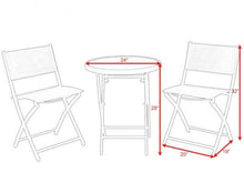 Load image into Gallery viewer, 3 Piece Folding Table and Chairs Patio Set - Adler's Store