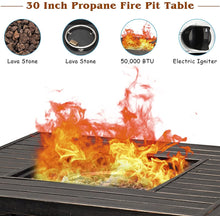 Load image into Gallery viewer, 30 Inch Square Fireplace Coffee Table Propane Gas Fire Pit Patio Centerpiece - Adler's Store