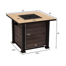 Load image into Gallery viewer, 30 Inch Square Fireplace Coffee Table Propane Gas Fire Pit Patio Centerpiece - Adler's Store