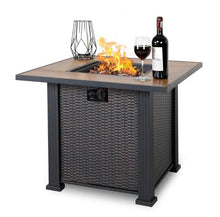Load image into Gallery viewer, 30 Inch Square Fireplace Coffee Table Propane Gas Fire Pit Patio Centerpiece - Adler's Store