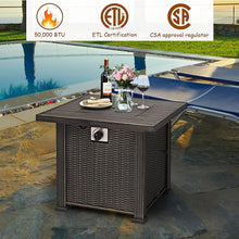 Load image into Gallery viewer, 30 Inch Square Fireplace Coffee Table Propane Gas Fire Pit Patio Centerpiece - Adler's Store