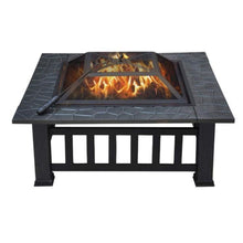 Load image into Gallery viewer, 32 Inch Outdoor Metal Fire Pit Square Stove With Mesh Cover - Adler's Store