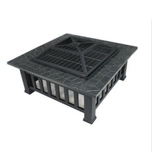 Load image into Gallery viewer, 32 Inch Outdoor Metal Fire Pit Square Stove With Mesh Cover - Adler's Store