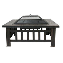 Load image into Gallery viewer, 32 Inch Outdoor Metal Fire Pit Square Stove With Mesh Cover - Adler's Store