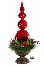 Load image into Gallery viewer, 36 Inch Led Twinkling Shatterproof Wreath in Urn Finial Ornament - Adler's Store