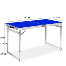 Load image into Gallery viewer, 4 Ft Folding Aluminum Picnic Table with 4 Stools - Adler's Store