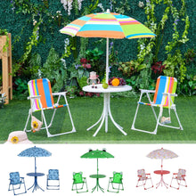 Load image into Gallery viewer, 4-Piece Kids Portable Folding Table and Chair Set with Removable Adjustable Umbrella - Adler's Store
