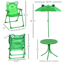 Load image into Gallery viewer, 4-Piece Kids Portable Folding Table and Chair Set with Removable Adjustable Umbrella - Adler's Store